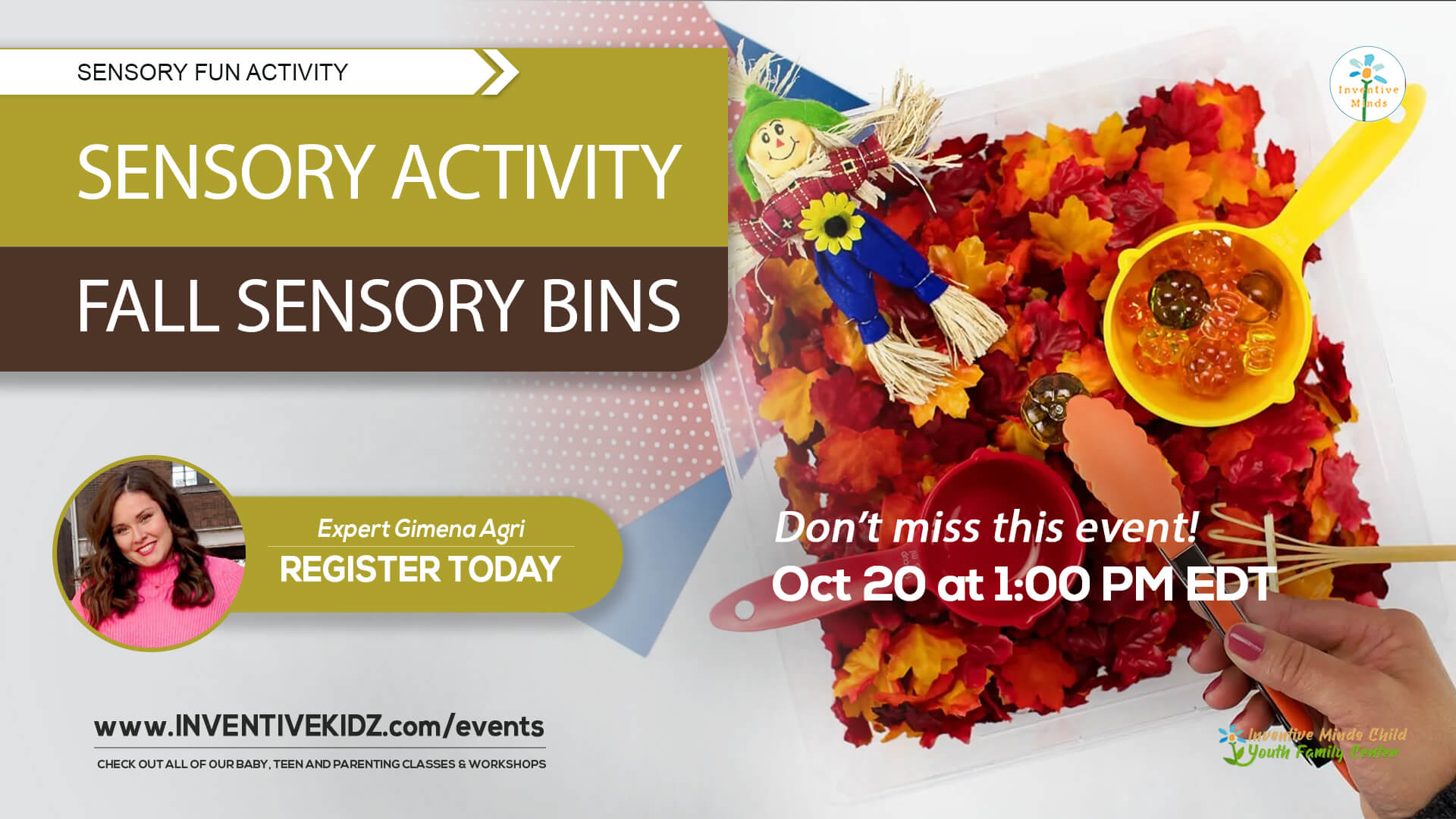Sensory Activity - Fall Sensory Bins | Inventive Minds Kidz Academy Event Featured Image